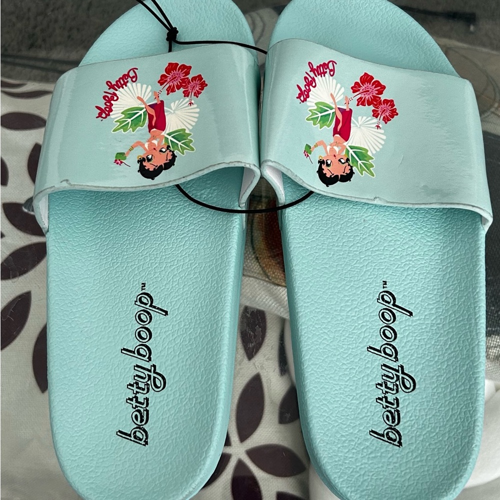 Betty Boop Aqua Blue Sandals, casual